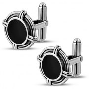 Sterling Silver Black Onyx Cufflinks, cf4